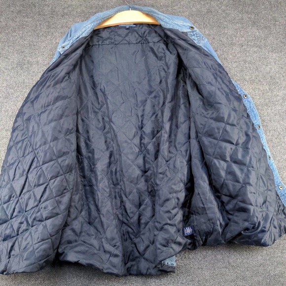 Croft & Barrow Men's Quilt Lined Denim Jacket Blue XXL Snap Button - Picture 7 of 15